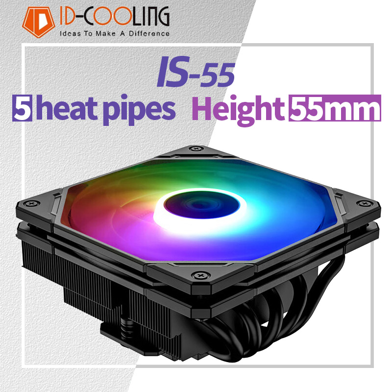 Cpu Heatsink - ID-COOLING IS-55 5Heatpipe CPU-Kühler Niederdruck-Luftkühlungskühler für