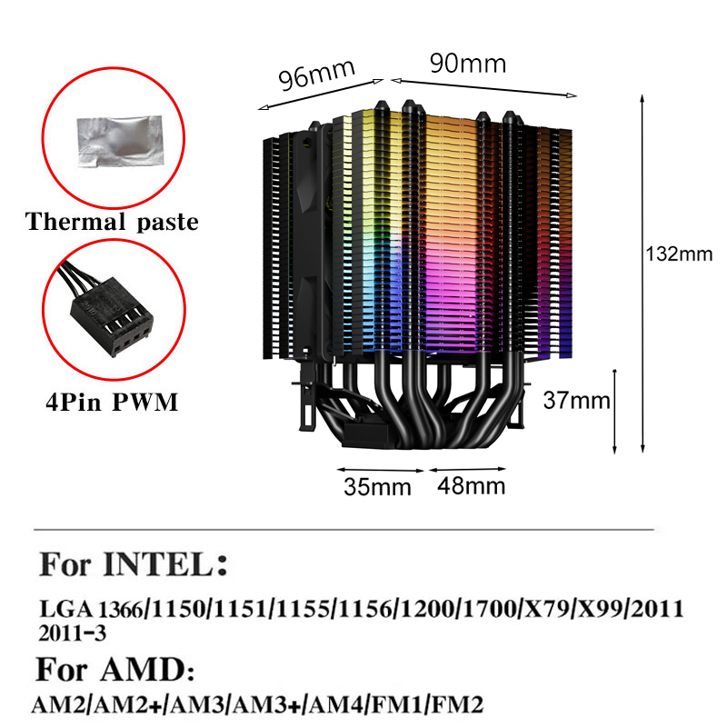 Leiser Büro-Computer-Kühler RG – Air Cooler Cpu Bewertung und Preis